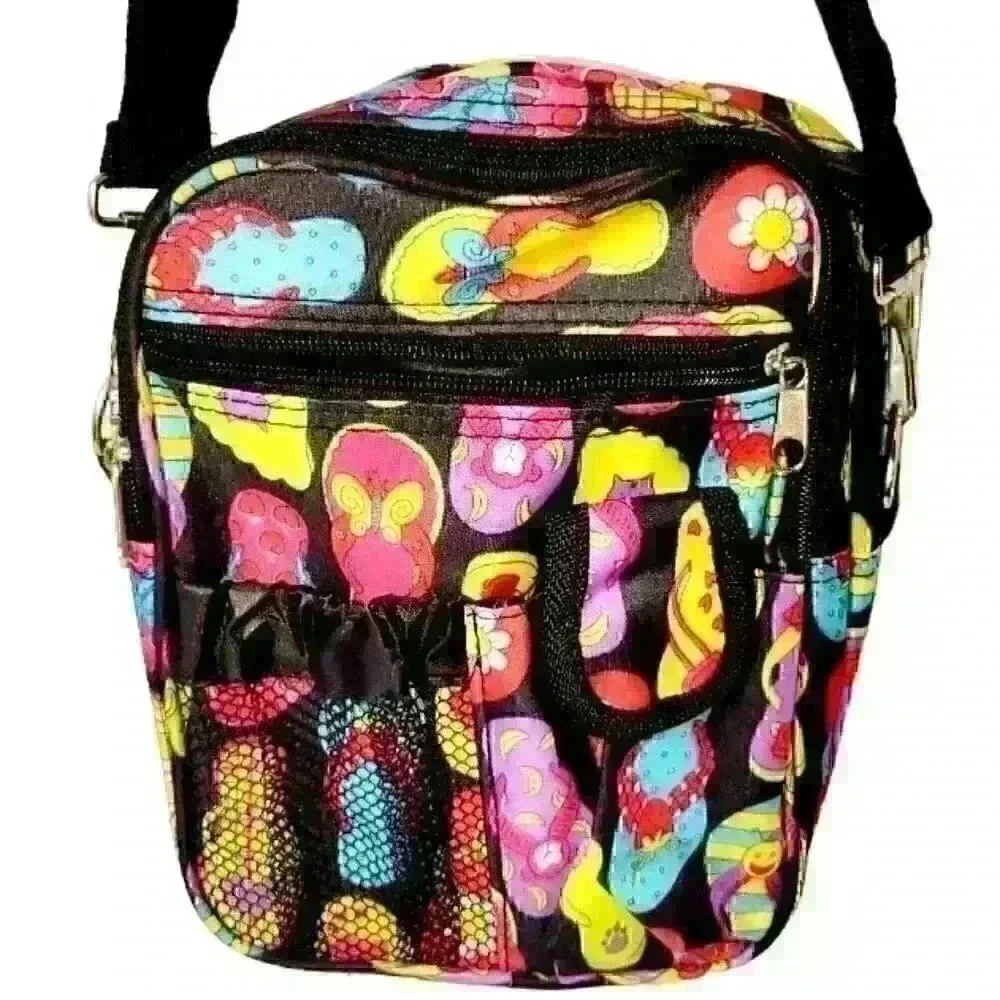 Micro Small Multi Use BACKPACK Many pockets ZIP Close FLIP FLOPS print Lunch Box